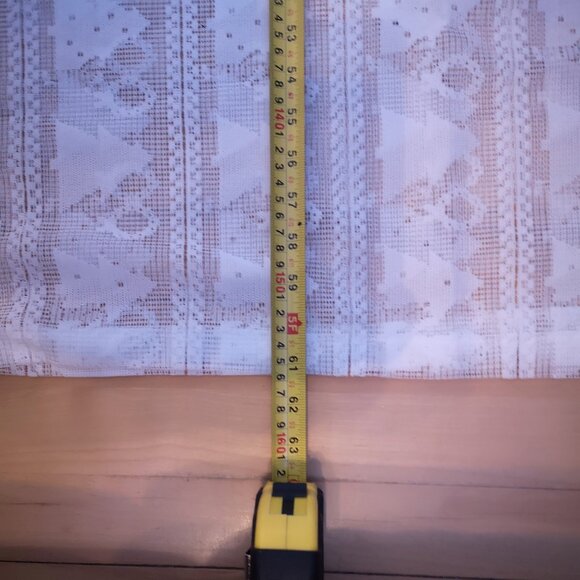 White Lace Tablecloth w/ Christmas Tree Design 64"x 122" Rectangle - Picture 3 of 4